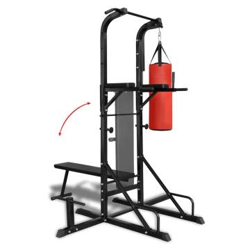 Power Tower with Sit-up Bench & Boxing Bag | Hipomarket UK