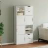  Side Cabinets 4 pcs ODDA White 40x24x79 cm Solid Wood Pine Colour white Quantity in Package 1 Model 4 shelves 4 drawers 