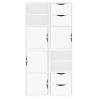 ODDA White Side Cabinets - 4 pcs Solid Pine | 40x24x79 cm