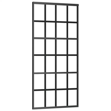 Elegant Black Sliding Door & Hardware Set - 90x205 cm ESG Glass