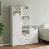  Side Cabinets 5 pcs ODDA White 40x24x79 cm Solid Wood Pine Colour white Quantity in Package 1 Model 9 shelves 3 drawers 