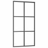 Stylish Black Sliding Door with Hardware Set - 102x205 cm