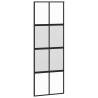 Black Sliding Door with Hardware Set - 76x205 cm Tempered Glass