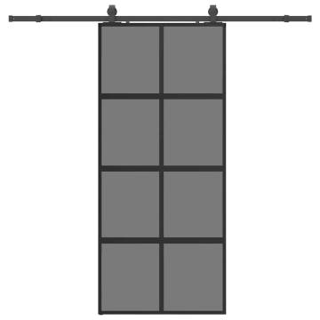 Stylish Black Sliding Door with Hardware Set | 90x205 cm