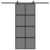 Stylish Black Sliding Door with Hardware Set | 90x205 cm