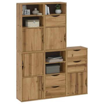 ODDA Solid Wood Pine Side Cabinets - 5 pcs - 40x24x79 cm