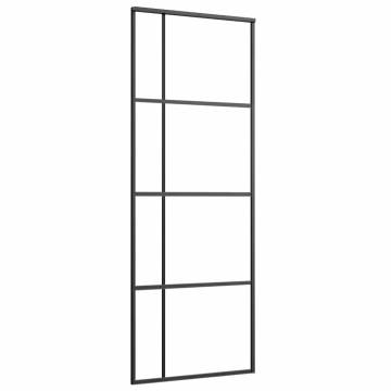 Sliding Door with Hardware Set Black - 76x205 cm ESG Glass