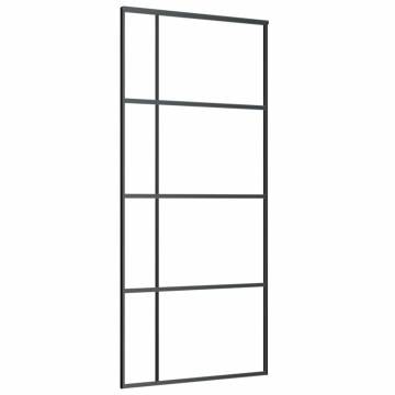 Sliding Door with Hardware Set Black - 90x205 cm ESG Glass