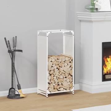 Stylish White Firewood Rack - 44x28x90 cm, Cold-Rolled Steel