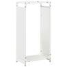 Stylish White Firewood Rack - 44x28x90 cm, Cold-Rolled Steel