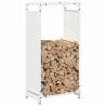 Stylish White Firewood Rack - 44x28x90 cm, Cold-Rolled Steel