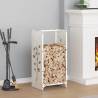 Firewood Rack White 40x30x80 cm - Durable Cold-Rolled Steel