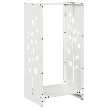 Firewood Rack White 40x30x80 cm - Durable Cold-Rolled Steel