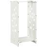 Firewood Rack White 40x30x80 cm - Durable Cold-Rolled Steel