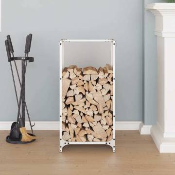 Firewood Rack White 40x30x80 cm - Durable Cold-Rolled Steel