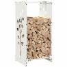 Firewood Rack White 40x30x80 cm - Durable Cold-Rolled Steel