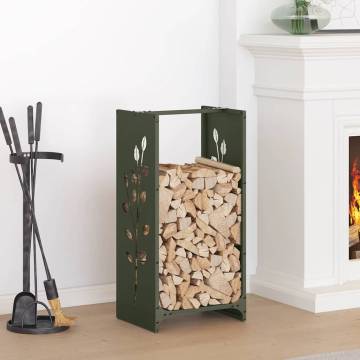 Firewood Rack Olive Green | Sturdy Cold-Rolled Steel Storage