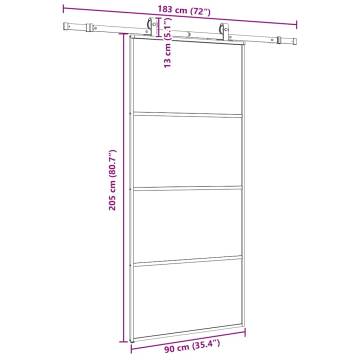 Sliding Door with Hardware Set Black 90x205 cm | HIPOMarket