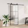 Sliding Door with Black Hardware Set - 90x205 cm ESG Glass