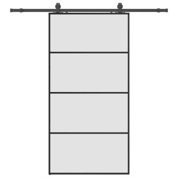 Sliding Door with Hardware Set Black | 102.5x205 cm ESG Glass