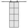 Sliding Door with Black Hardware Set - ESG Glass 76x205 cm