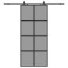 Stylish Black Sliding Door with Hardware Set | 90x205 cm