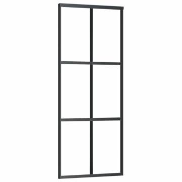 Sliding Door with Hardware Set Black - 76x205 cm ESG Glass