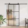  Sliding Door with Hardware Set Black 102x205 cm ESG Glass Pattern 3 x 2 grids Size 102 x 205 cm (213 cm sliding rail) Quantity in Package 1 