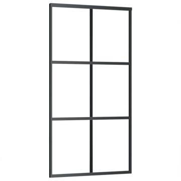 Sliding Door with Hardware Set Black 102x205 cm ESG Glass