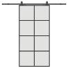 Stylish Sliding Door with Hardware Set - Black ESG Glass