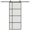 Sliding Door with Hardware Set Black 90x205 cm | Hipo Market