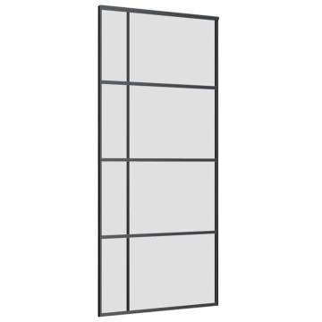 Sliding Door with Hardware Set Black 90x205 cm | Hipo Market