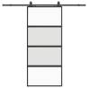 Stylish Sliding Door with Hardware Set - 90x205 cm Black Glass