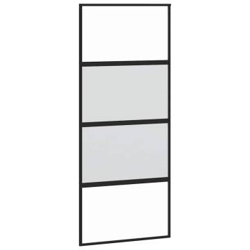 Stylish Sliding Door with Hardware Set - 90x205 cm Black Glass