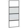 Stylish Sliding Door with Hardware Set - 90x205 cm Black Glass