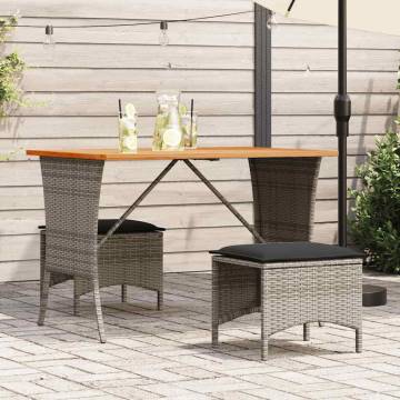 Garden Table with Acacia Wood Top - Grey 105x75 cm | HipoMarket