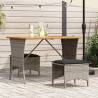  Garden Table with Acacia Wood Top Grey 105x75x72 cm Poly Rattan Quantity in Package 1 Colour grey 