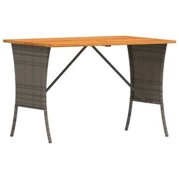 Garden Table with Acacia Wood Top - Grey 105x75 cm | HipoMarket