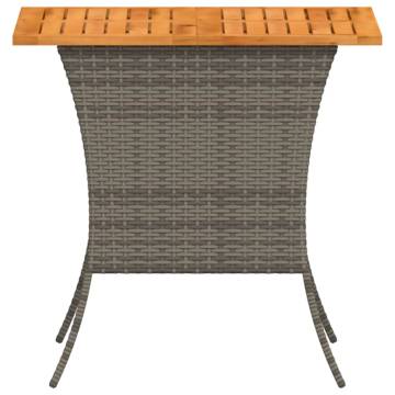 Garden Table with Acacia Wood Top - Grey 105x75 cm | HipoMarket