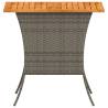 Garden Table with Acacia Wood Top - Grey 105x75 cm | HipoMarket