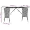 Garden Table with Acacia Wood Top - Grey 105x75 cm | HipoMarket