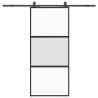 Sliding Door with Hardware Set - Black Tempered Glass 90x205 cm