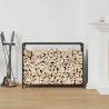 Firewood Rack Black 90x28x65 cm | Sturdy Steel Storage