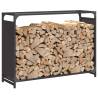 Firewood Rack Black 90x28x65 cm | Sturdy Steel Storage