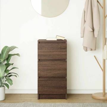 Stylish Brown Oak Sideboard - 37.5x35x76 cm | HipoMarket UK