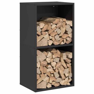 Firewood Rack Black 40x30x75 cm - Durable Steel Storage