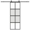 Stylish Black Sliding Door with Hardware Set - 76x205 cm