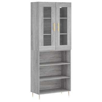 Stylish Highboard Grey Sonoma - 69.5x34x180 cm