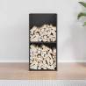 Firewood Rack Black 40x30x80 cm - Durable Cold-Rolled Steel