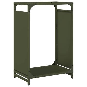 Firewood Rack Olive Green - Sturdy Cold-Rolled Steel 44x28x65 cm